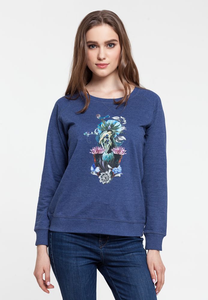 Толстовка Beauty Sleep, синий меланж с логотипом