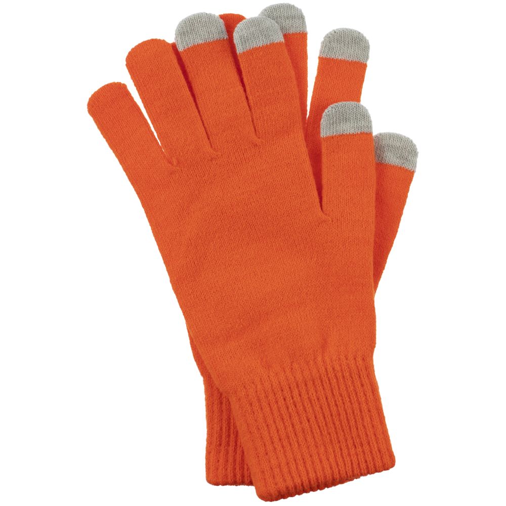 Перчатки сенсорные Urban Flow, оранжевые с логотипом