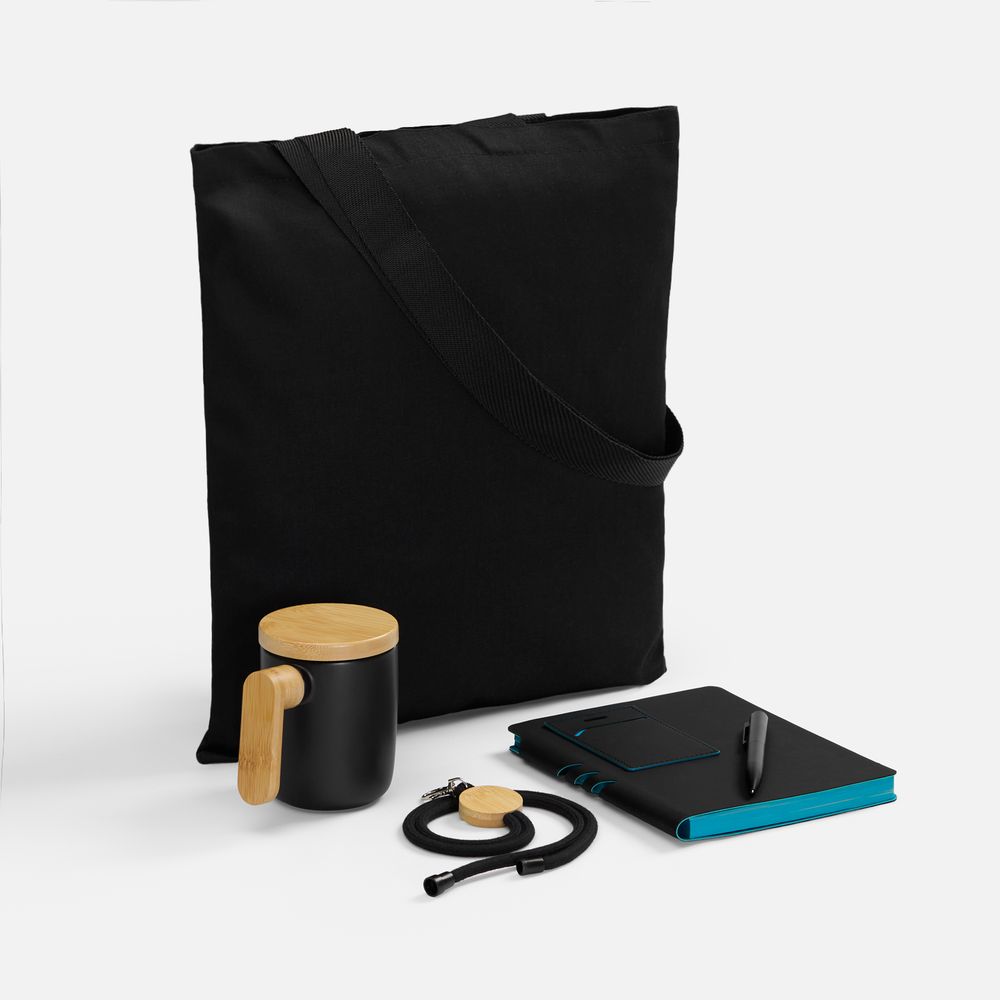 Набор Trait Office, черный с бирюзовым с логотипом