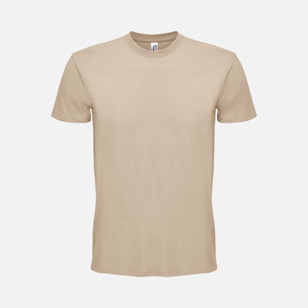 Футболка унисекс Regent 150, серо-бежевая с логотипом