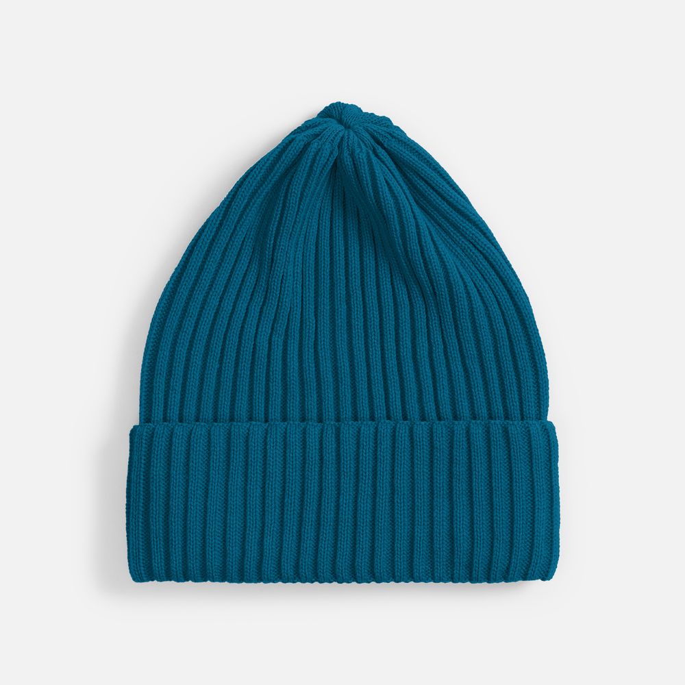 Шапка Yong, темно-синяя (морская волна) с логотипом