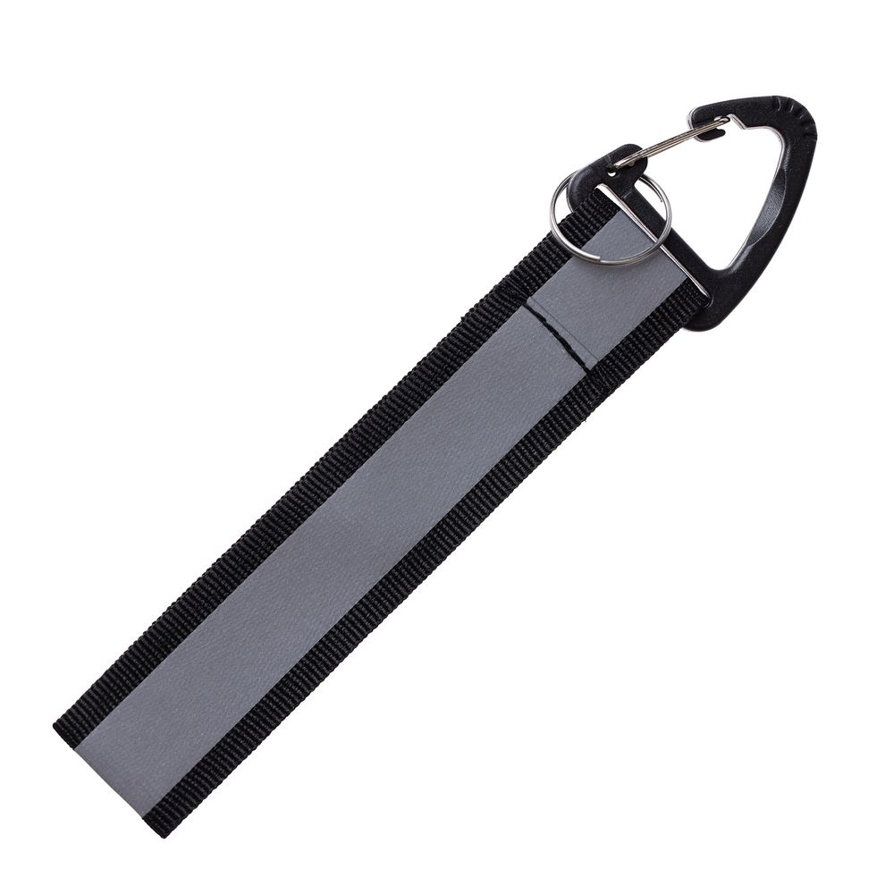 Светоотражающий брелок Flashline, серый с черным с логотипом