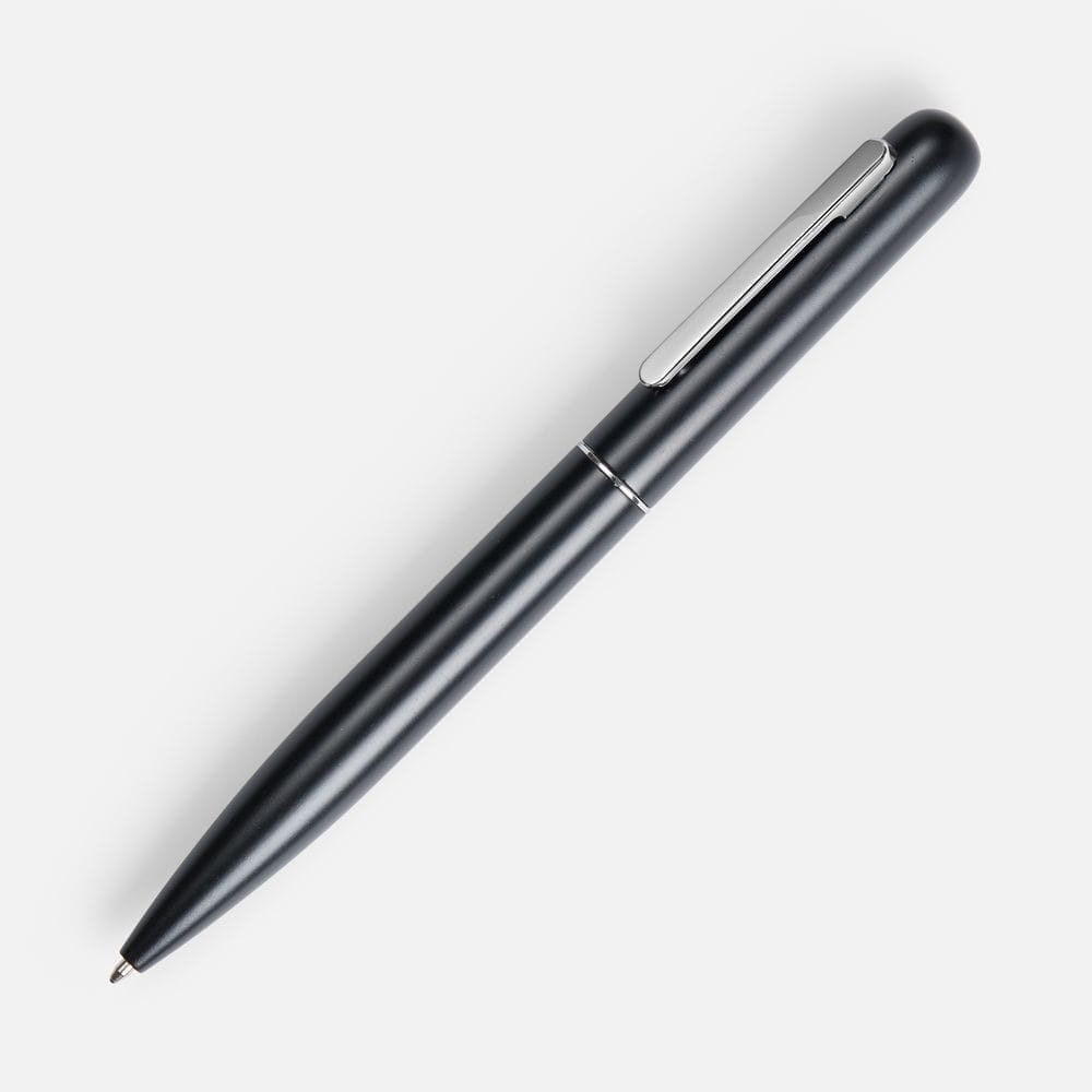 Ручка шариковая Scribo, матовая черная с логотипом