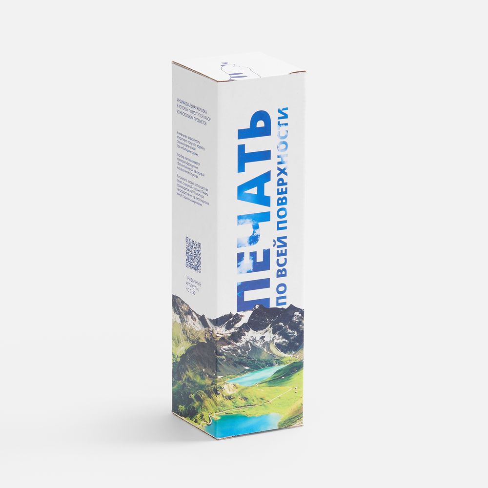 Коробка с полноцветной печатью для термоса Plain 750 с логотипом