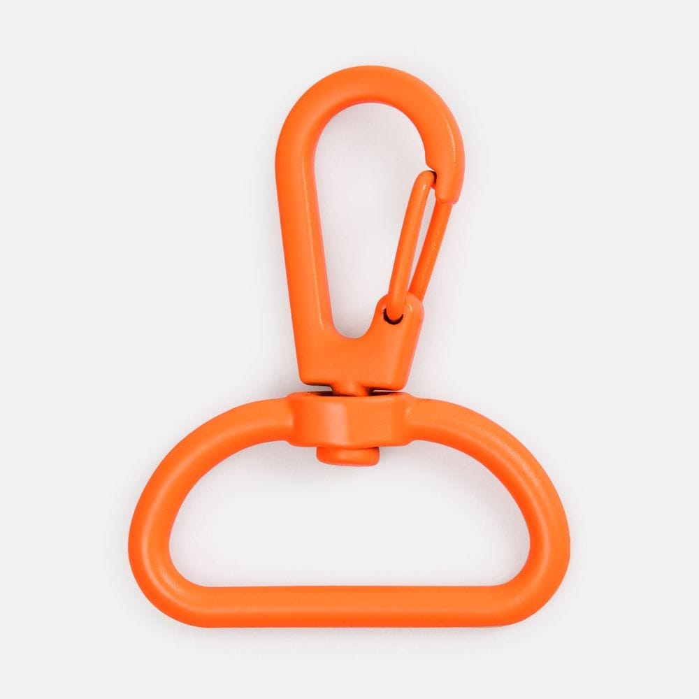 Застежка-карабин Snap Hook, L, оранжевый неон с логотипом