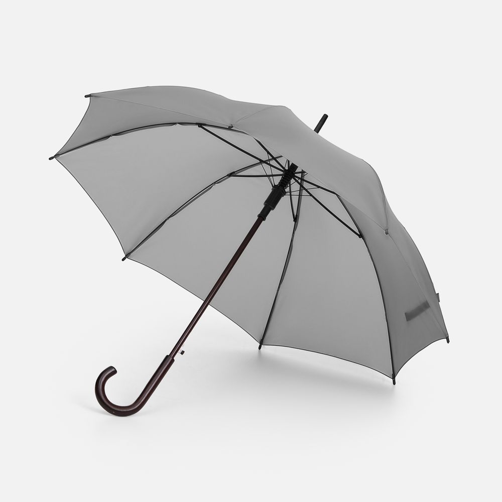 Зонт-трость Standard, серый с логотипом