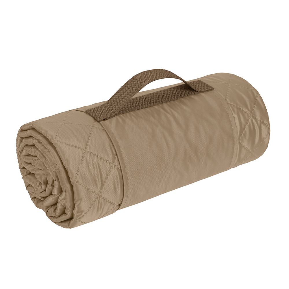 Плед для пикника Comfy, бежевый с логотипом