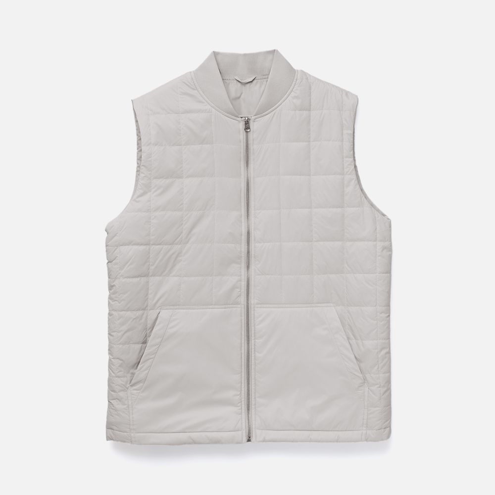 Жилет унисекс Warmbridge, светло-серый с логотипом