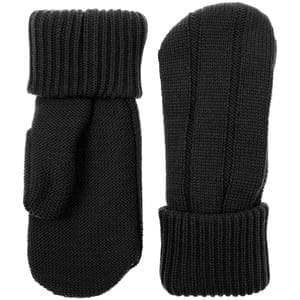 Варежки Knit Beat, черные с логотипом