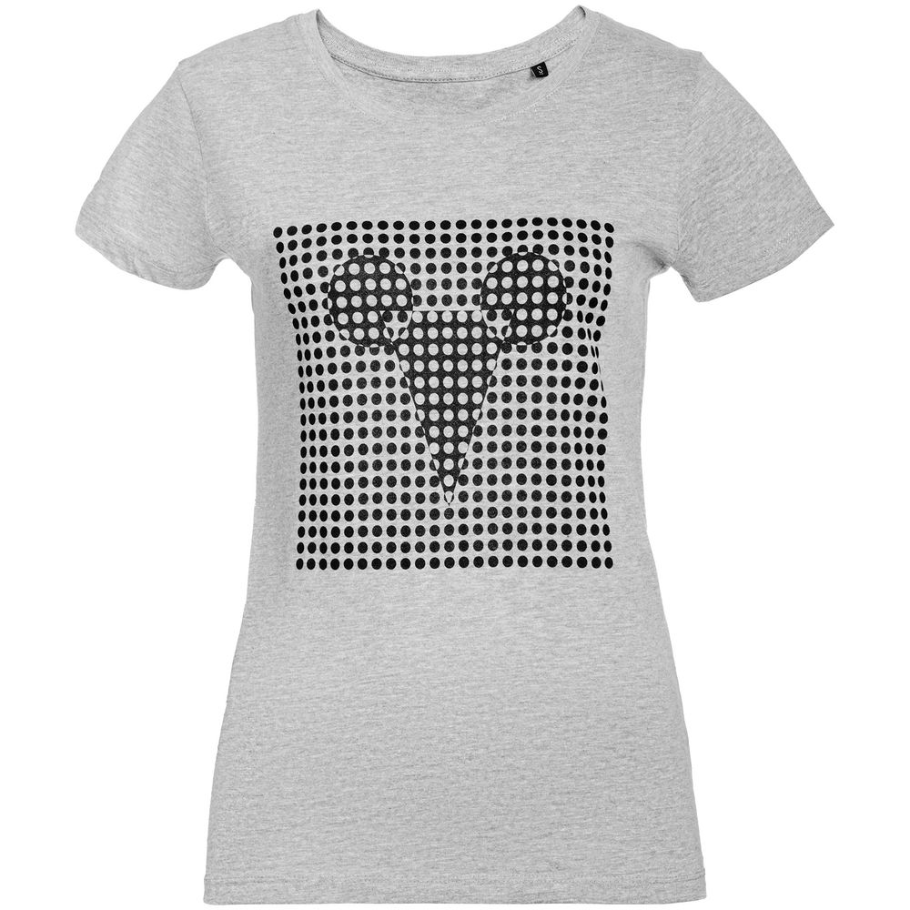 Футболка женская Optical Mouse, серый меланж с логотипом