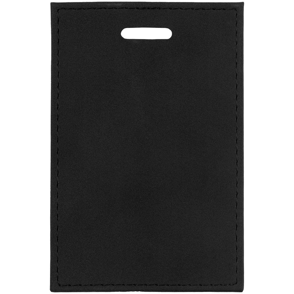 Чехол для пропуска Nubuk, черный с логотипом