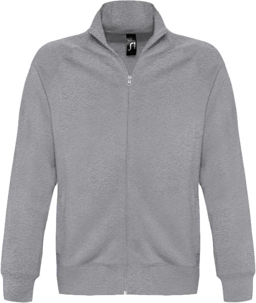 Толстовка мужская на молнии Sundae 280 серый меланж с логотипом