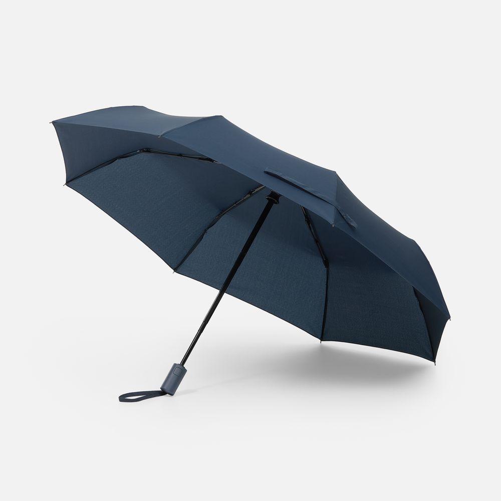 Зонт складной Cloudex, темно-синий с логотипом