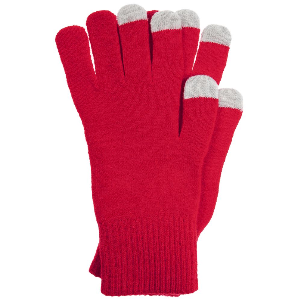 Перчатки сенсорные Urban Flow, красные с логотипом