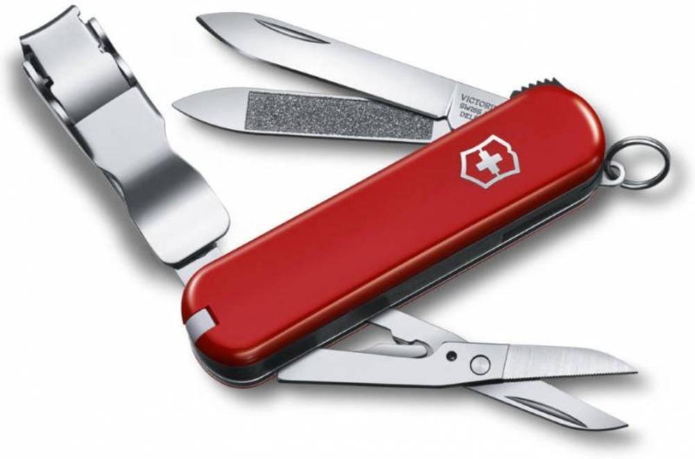 Нож-брелок Nail Clip 580, красный с логотипом