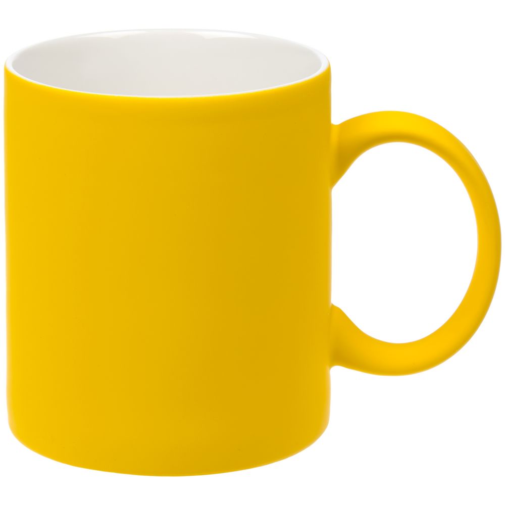 Кружка Promo Soft с покрытием софт-тач, желтая с логотипом