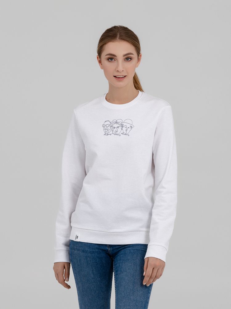 Свитшот «Три автора», белый с логотипом