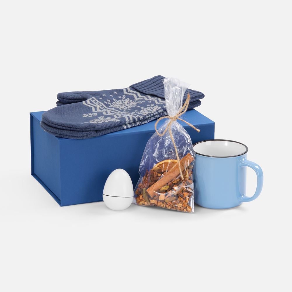 Набор Heart Warmer, голубой с логотипом