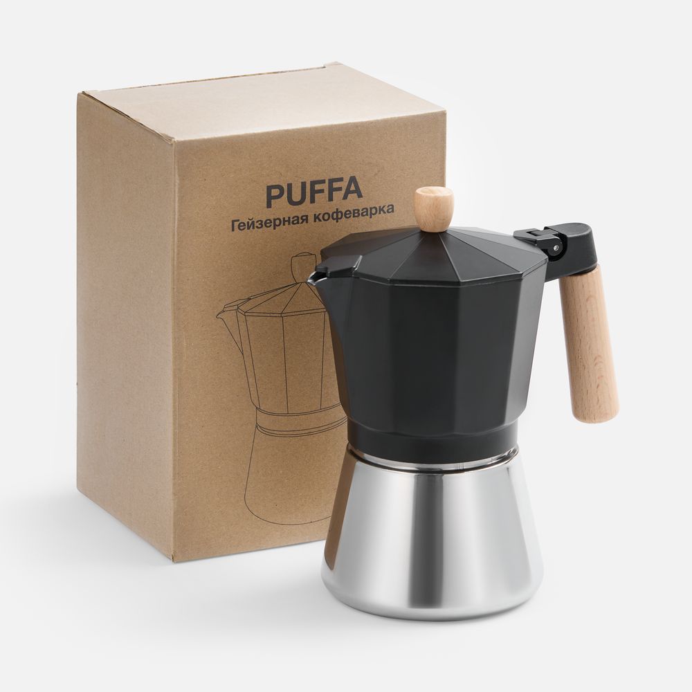 Гейзерная кофеварка Puffa с логотипом