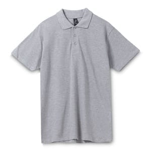 Рубашка поло мужская Spring 210, серый меланж с логотипом