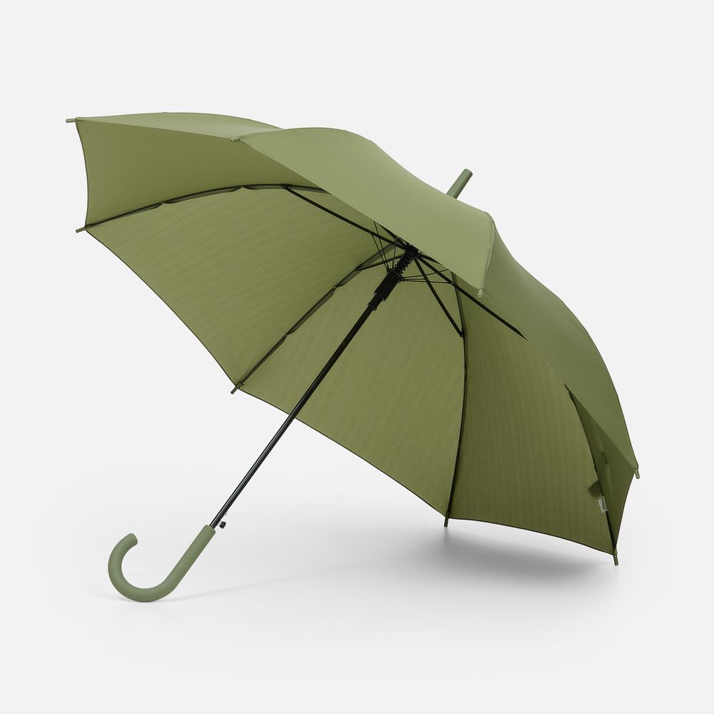 Зонт-трость Jolly Brolly, зеленый (хаки) с логотипом