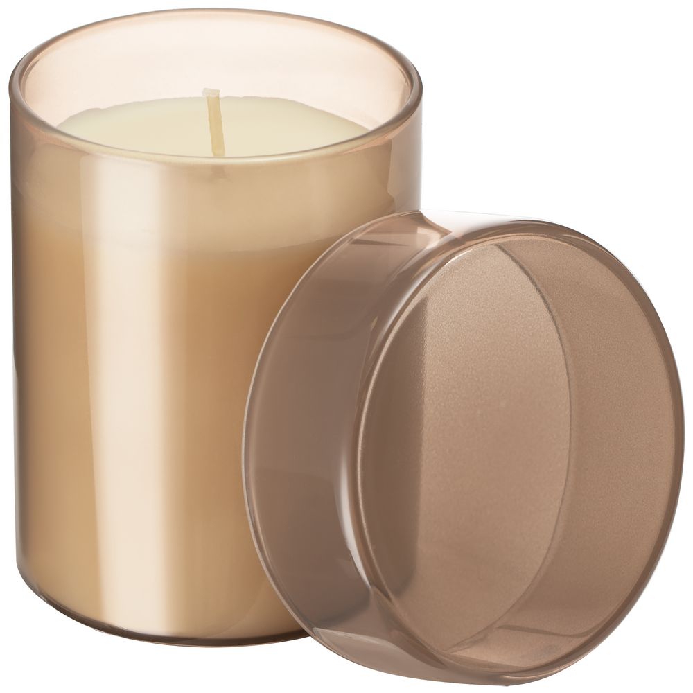 Ароматическая свеча Flikka, сосна и кипарис, бежевая с логотипом