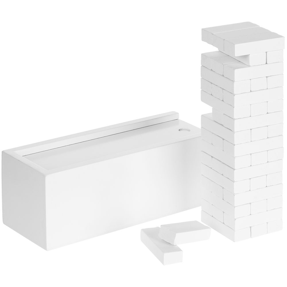 Игра «Деревянная башня Tickler», белая с логотипом