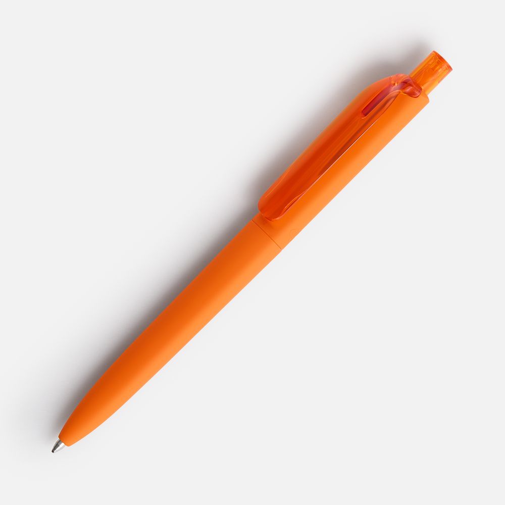 Ручка шариковая Prodir DS8 PRR-T Soft Touch, оранжевая с логотипом