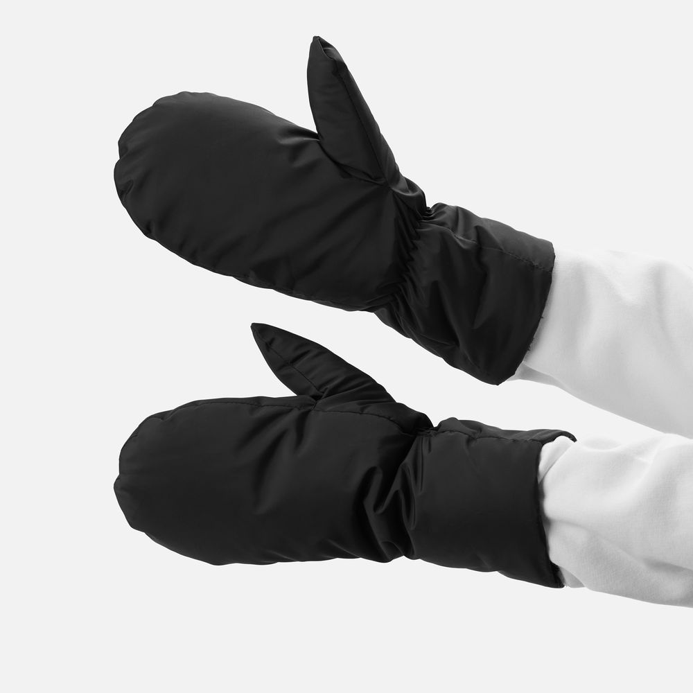 Варежки Warmshape, черные с логотипом