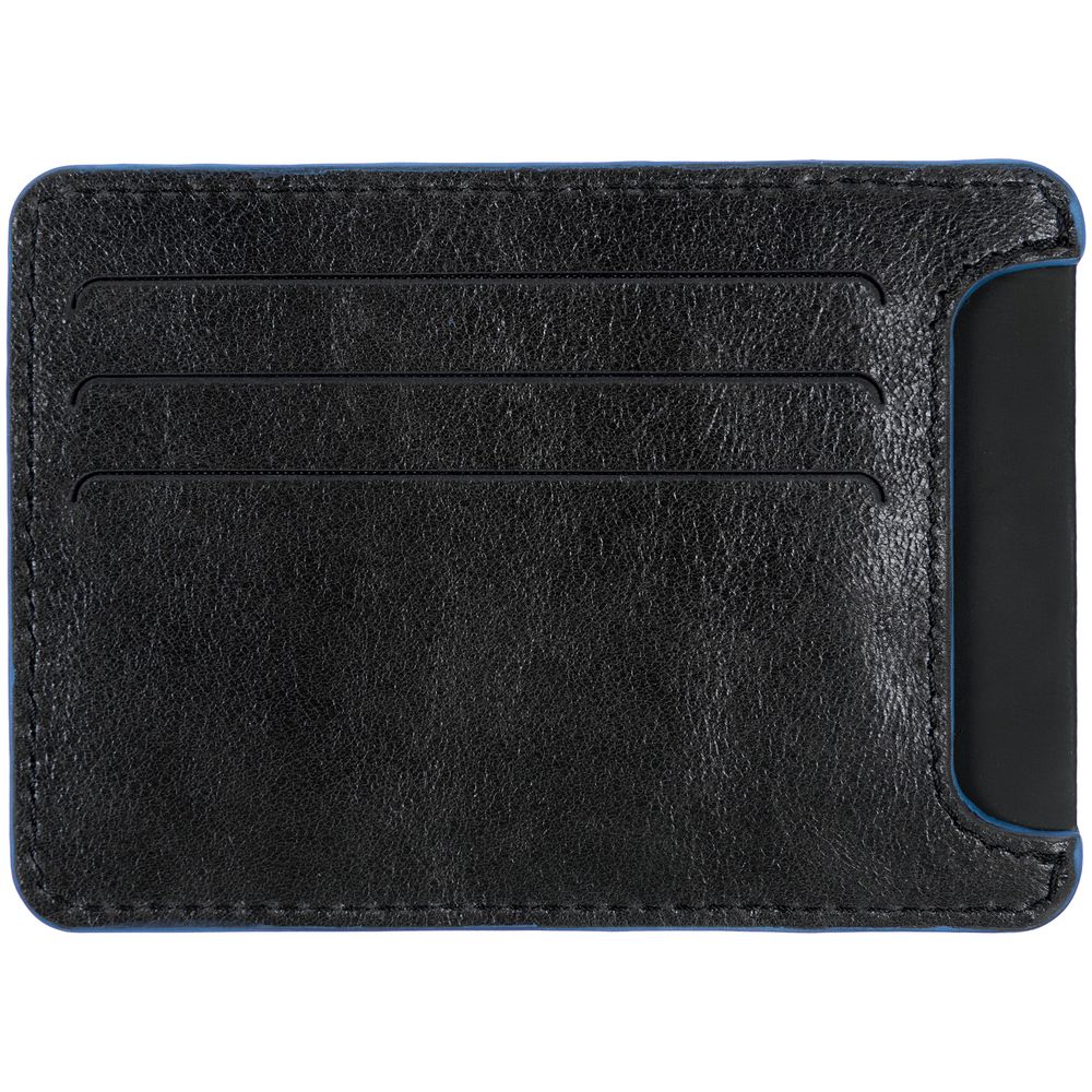 Чехол для карточек Arrival, черный с синим с логотипом