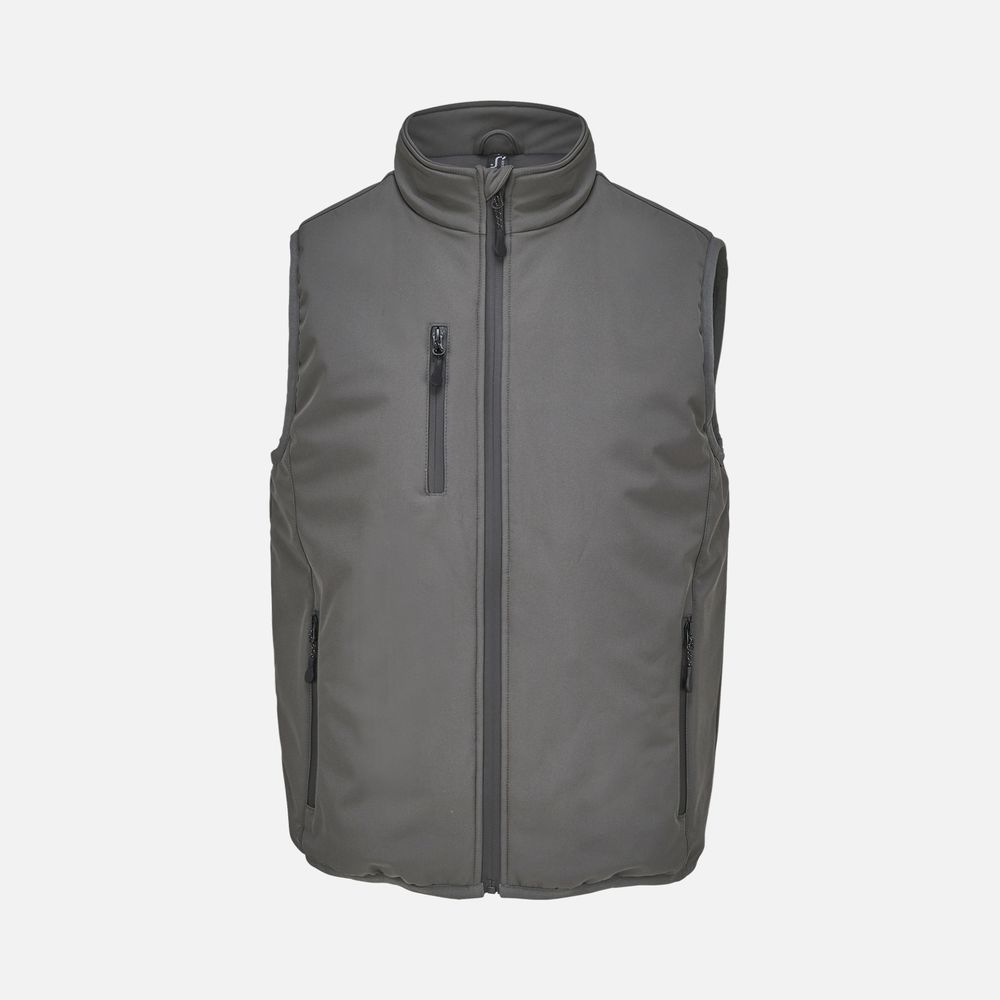 Жилет софтшелл унисекс Falcon BW, темно-серый с логотипом