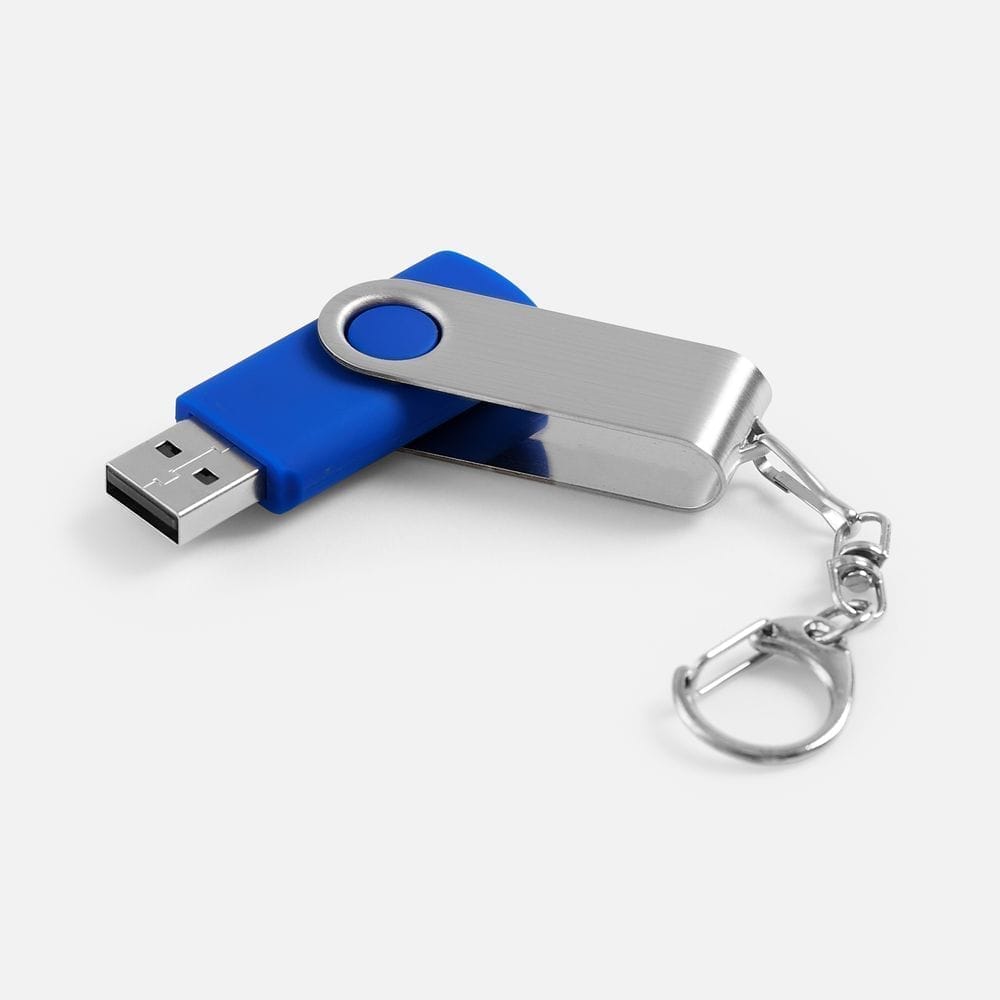 Флешка Twist, синяя, 16 Гб с логотипом