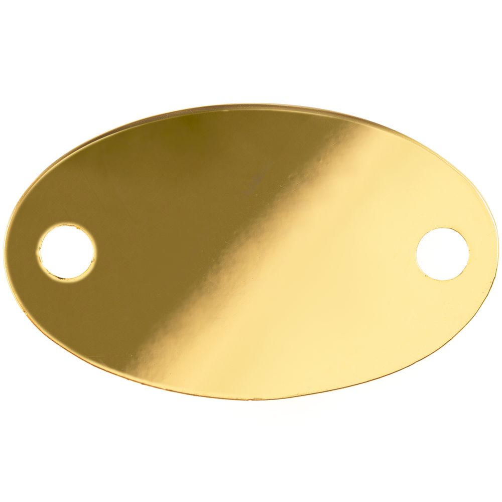 Шильдик металлический Alfa Oval, золотистый глянцевый с логотипом