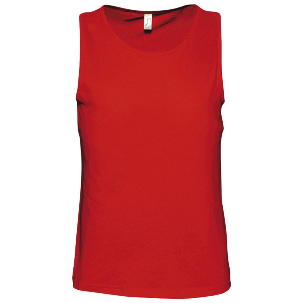 Майка мужская Justin 150, красная с логотипом