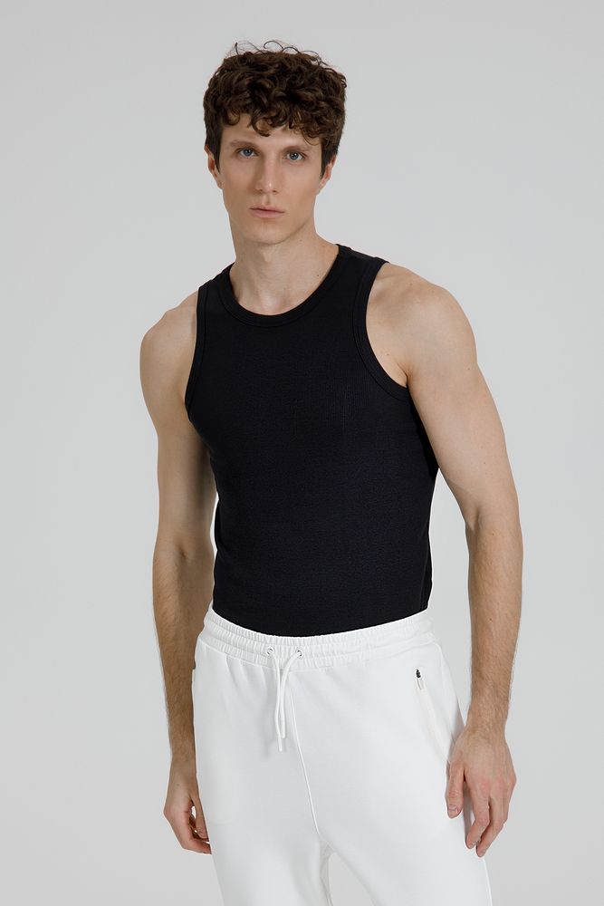 Майка унисекс Neofit, черная с логотипом