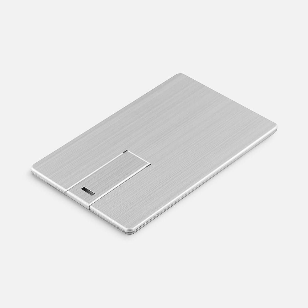 Флешка Platinum Card, 32 Гб, серебристая с логотипом