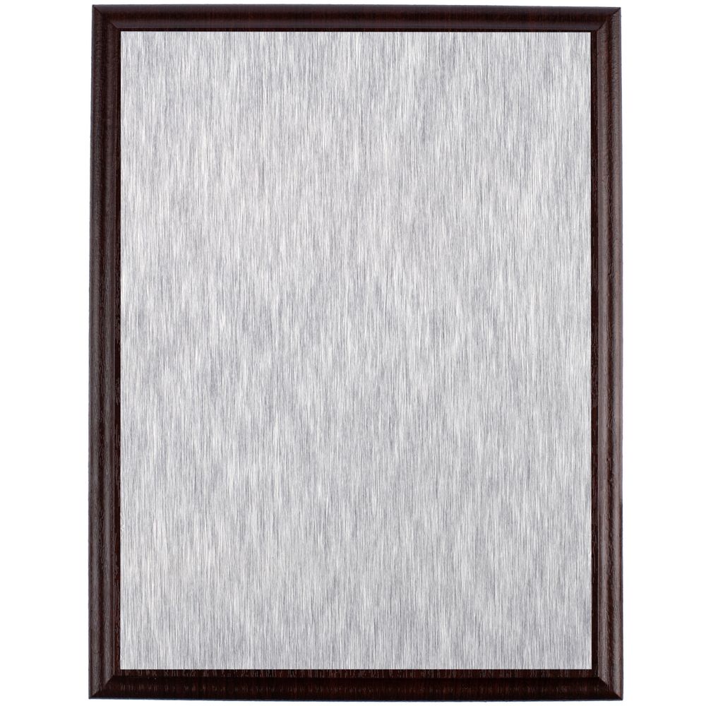 Плакетка Plaque, большая, вишня с серебристой пластиной с логотипом