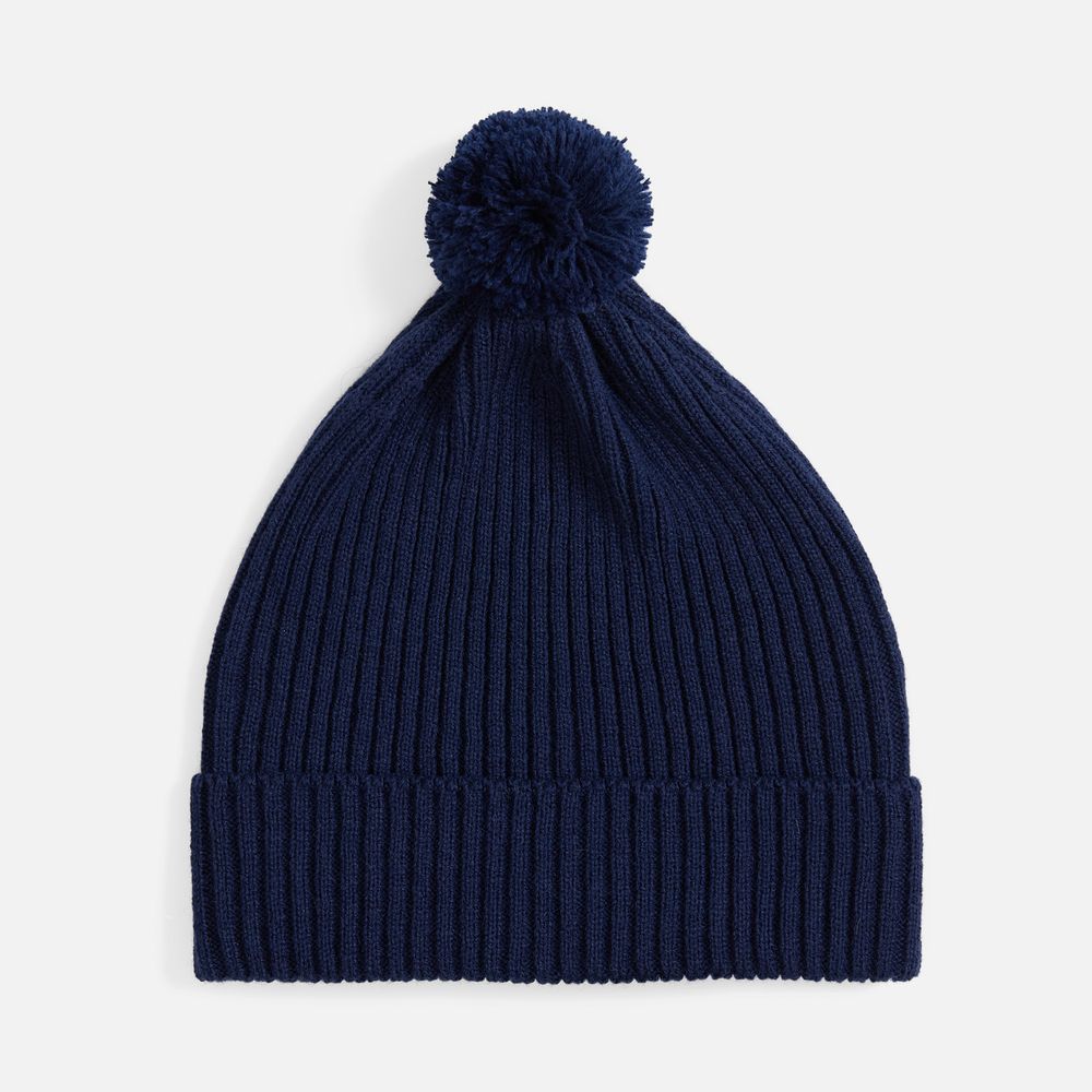 Шапка Catch Match с помпоном, темно-синяя с логотипом