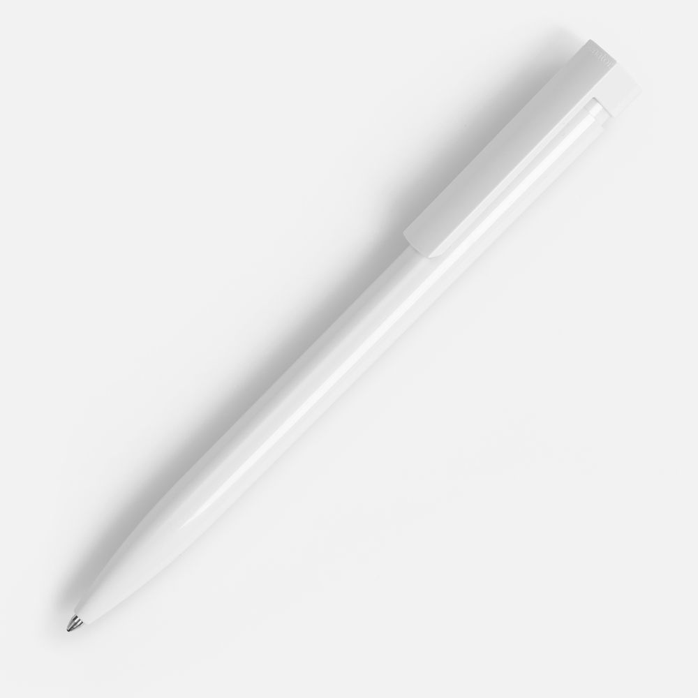 Ручка шариковая Liberty Polished, белая с логотипом