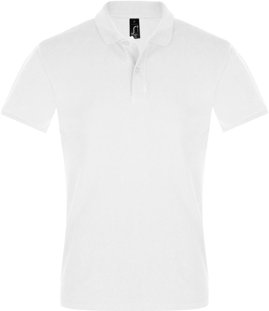 Рубашка поло мужская Perfect Men 180 белая с логотипом