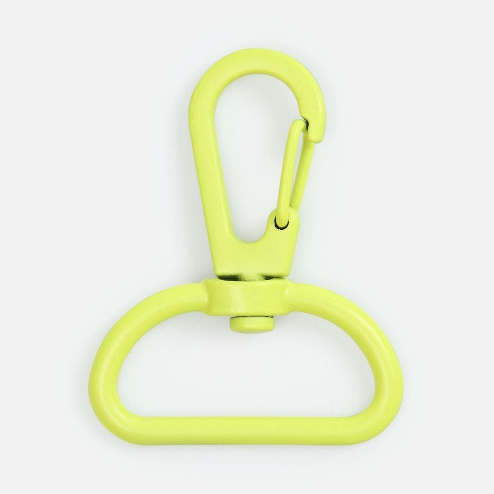 Застежка-карабин Snap Hook, L, желтый неон с логотипом