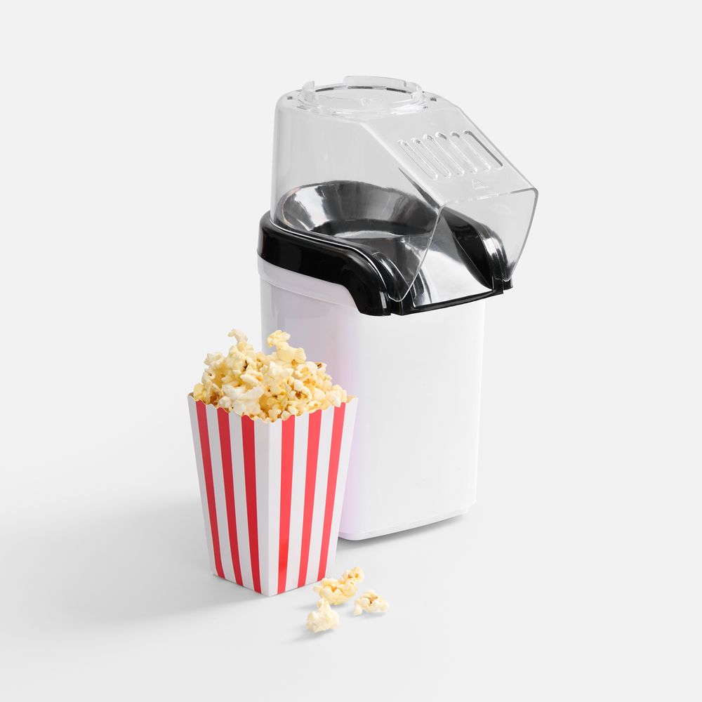 Машина для приготовления попкорна Crisp Twist, белая с логотипом