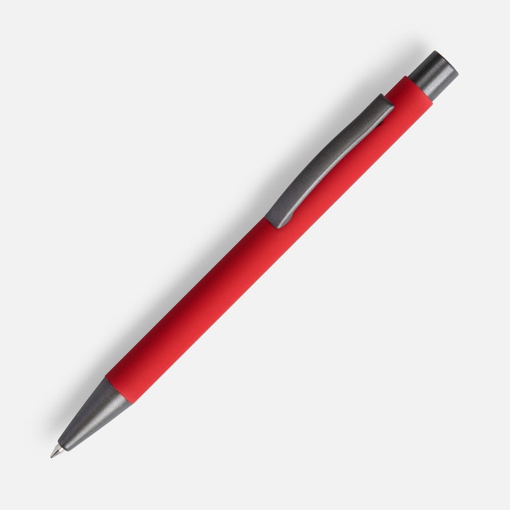 Ручка шариковая Atento Soft Touch, красная с логотипом