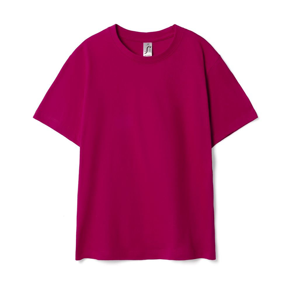 Футболка детская Regent Kids 150, ярко-розовая (фуксия) с логотипом