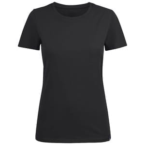 Футболка женская Ladies American U, черная с логотипом