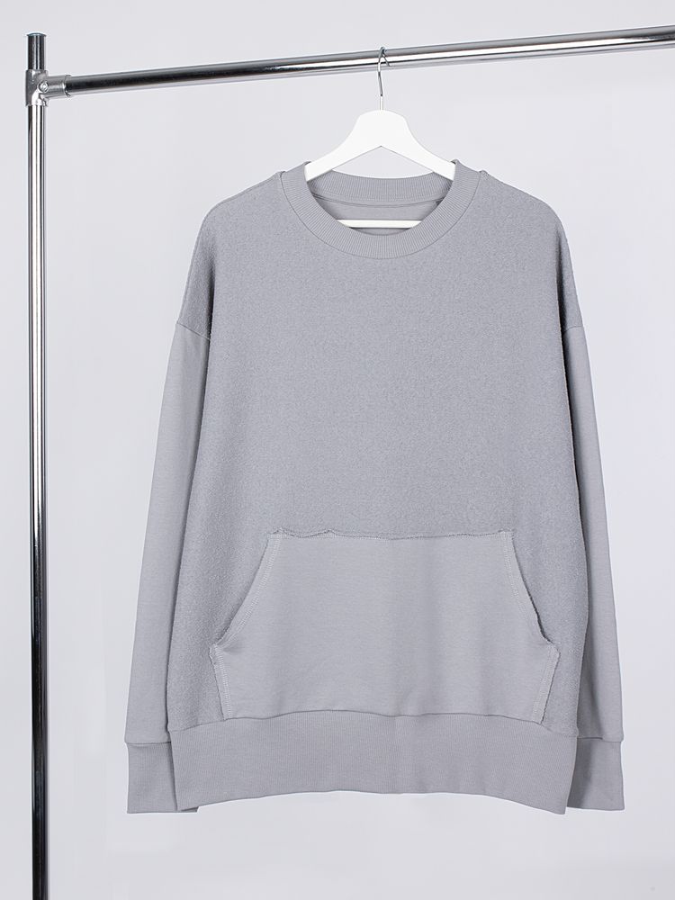 Свитшот оверсайз унисекс Vozduh, светло-серый с логотипом