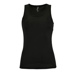 Майка женская Sporty TT Women, черная с логотипом