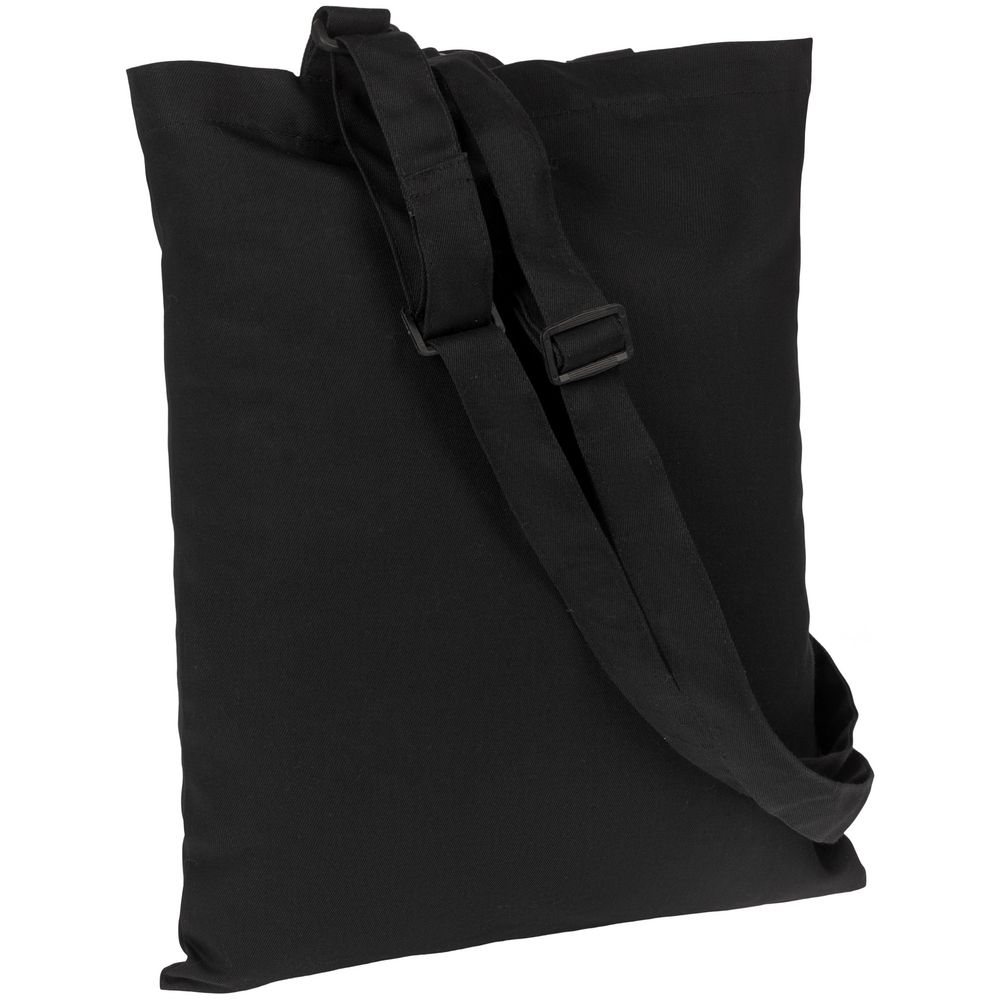 Сумка для покупок с регулируемыми ручками Leta, черная с логотипом