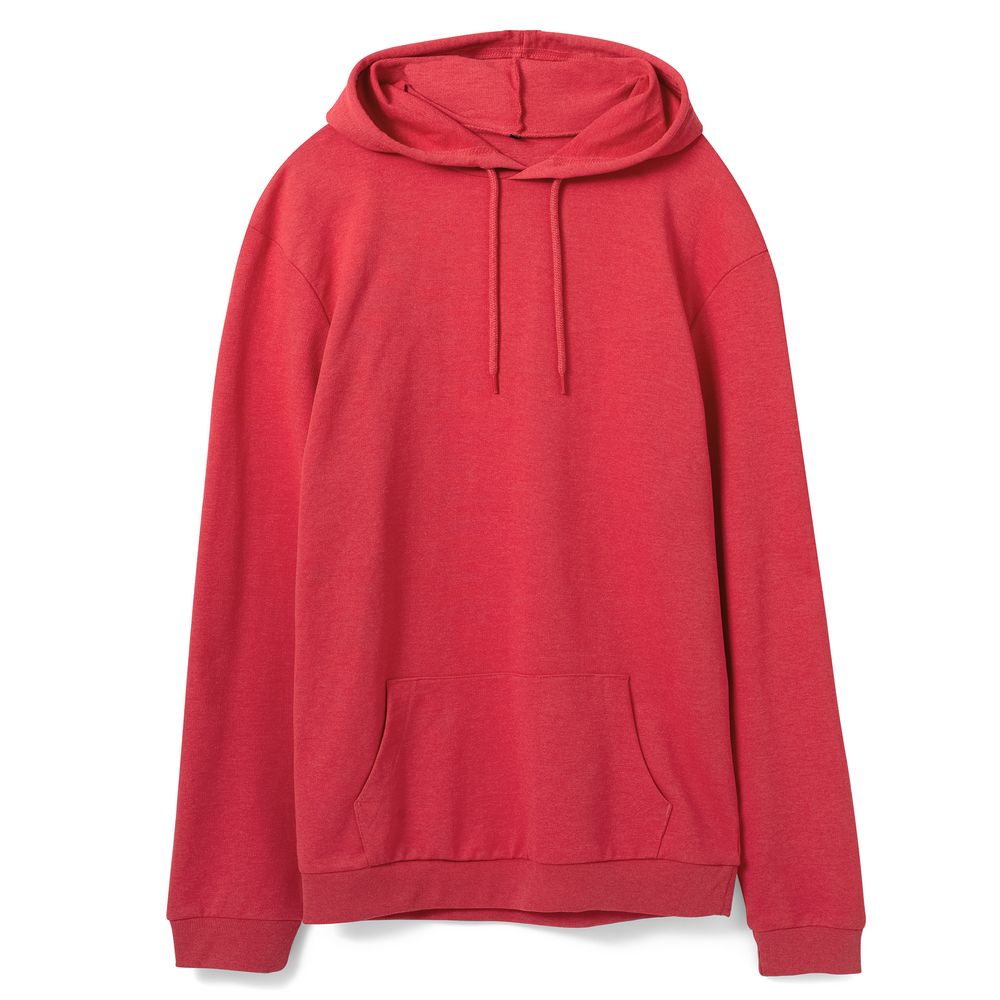 Толстовка с капюшоном унисекс Hoodie, красный меланж с логотипом
