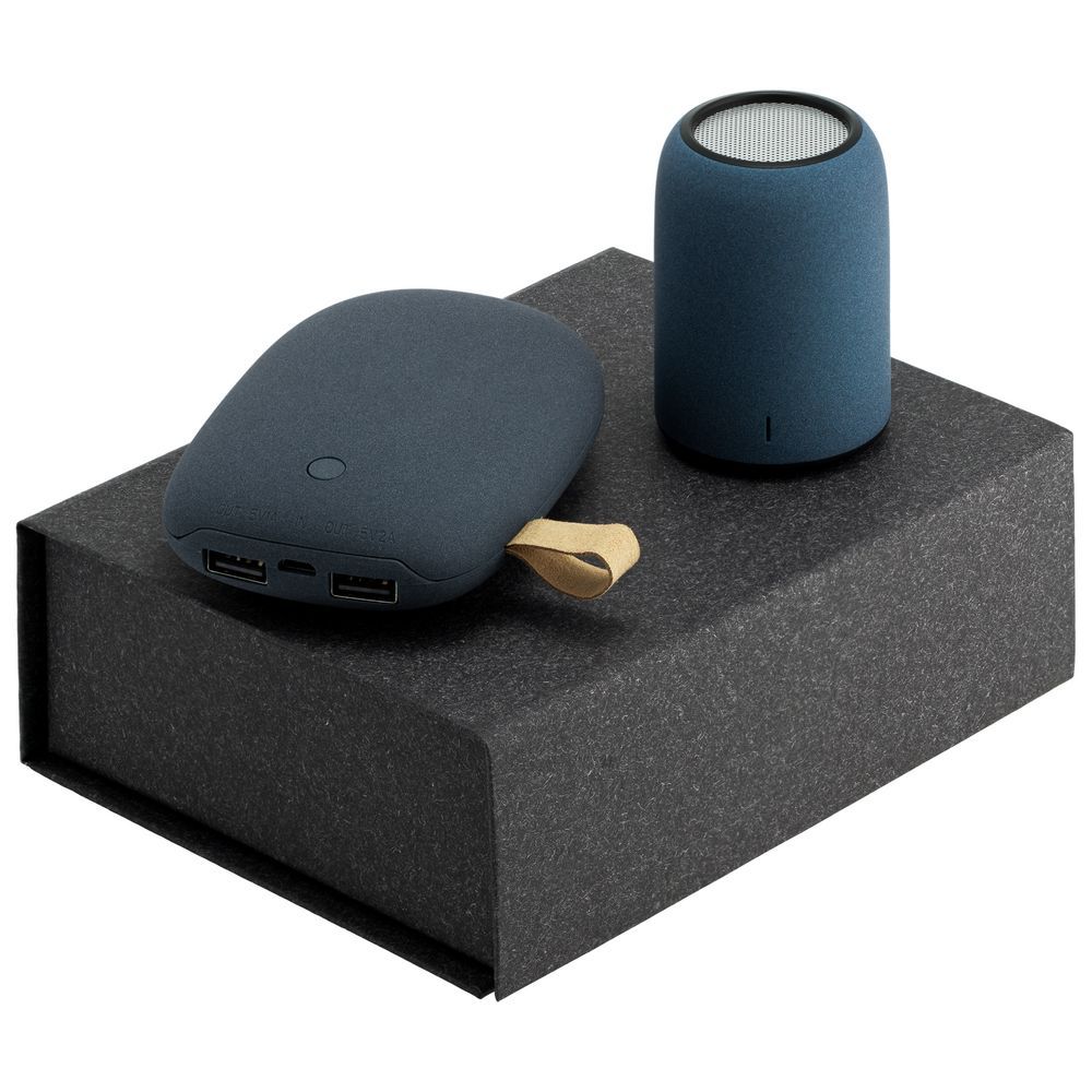 Набор Palm Beach, большой, ver.2, серо-синий с логотипом